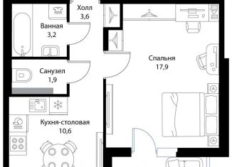 Продажа 1-ком. квартиры, 39.4 м2, Ленинградская область