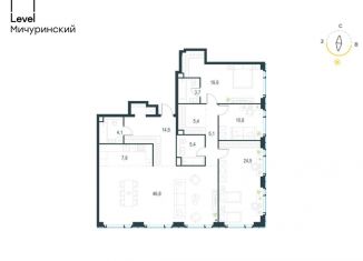 Продаю четырехкомнатную квартиру, 148 м2, Москва, жилой комплекс Левел Мичуринский, к3