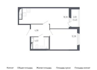 Продается 1-комнатная квартира, 41 м2, Санкт-Петербург, жилой комплекс Сандэй, 7.2, Красносельский район
