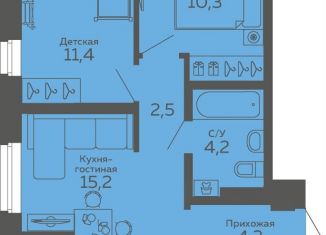 Двухкомнатная квартира на продажу, 49.3 м2, Екатеринбург, метро Ботаническая