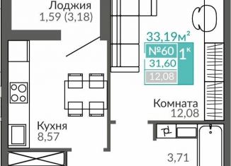Продам однокомнатную квартиру, 31.6 м2, Симферополь, Киевский район