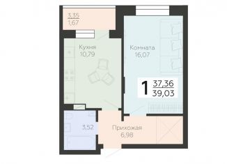 Продаю 1-комнатную квартиру, 39 м2, Воронежская область