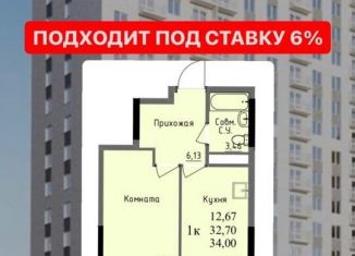 Продается однокомнатная квартира, 34 м2, Удмуртия, улица Ключевой Посёлок, 23литА