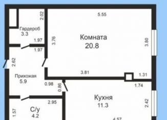 Продам 1-комнатную квартиру, 45 м2, Ленинградская область, улица Шоссе в Лаврики, 67