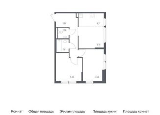 Двухкомнатная квартира на продажу, 55 м2, Москва, жилой комплекс Остафьево, к22