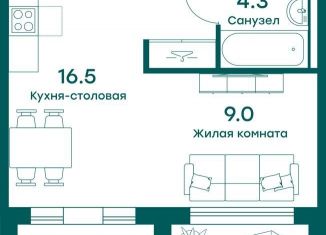 Продажа однокомнатной квартиры, 37.3 м2, Московская область