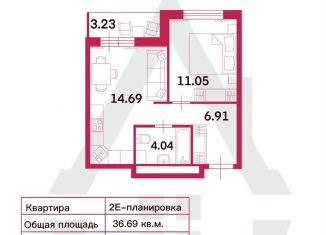 Продам 1-комнатную квартиру, 36.7 м2, Ленинградская область, улица Первых, 4к7
