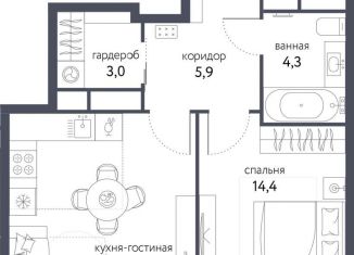 2-комнатная квартира на продажу, 46.5 м2, Москва, Бульвар Рокоссовского, Тагильская улица, 4В