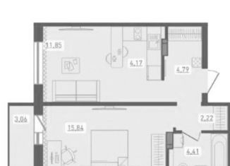 Продажа двухкомнатной квартиры, 44.8 м2, Новосибирск, Ленинский район, улица Забалуева, с9