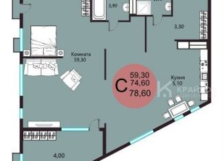 Продаю квартиру студию, 78.7 м2, Воронежская область, набережная Чуева, 7