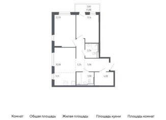 Продается 2-комнатная квартира, 63.6 м2, Тюменская область, жилой комплекс Чаркова 72, 2.1