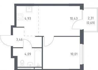Продажа 1-комнатной квартиры, 33.6 м2, Мытищи