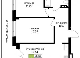 Продаю 2-ком. квартиру, 64.4 м2, Гурьевск