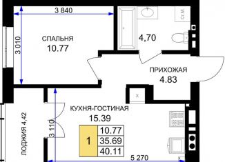 Продажа 1-ком. квартиры, 40.1 м2, Калининградская область