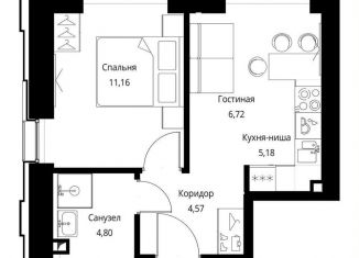 1-комнатная квартира на продажу, 32.4 м2, Москва, метро Селигерская