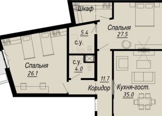 Продается 2-ком. квартира, 118.1 м2, Санкт-Петербург, набережная реки Карповки, 27В