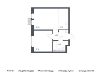 Продам 1-комнатную квартиру, 42.9 м2, деревня Путилково