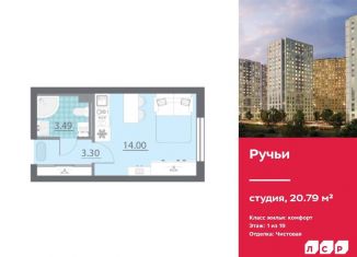Продается квартира студия, 20.8 м2, Санкт-Петербург, муниципальный округ Полюстрово