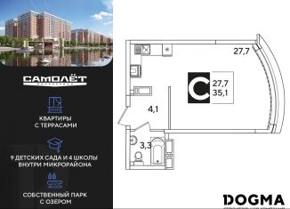 Продажа квартиры студии, 35.1 м2, Краснодар