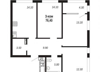 Продажа 3-комнатной квартиры, 76.4 м2, Омская область, Парк-квартал Королёв, 2