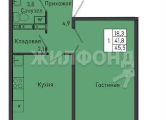 Продам квартиру студию, 45.5 м2, рабочий посёлок Краснообск