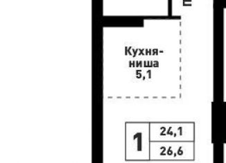 Продается квартира студия, 26.6 м2, Барнаул, Промышленная улица, 6, Центральный район