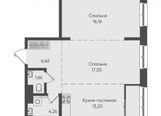 Продаю двухкомнатную квартиру, 61.9 м2, Иркутск