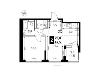 Продается 2-комнатная квартира, 47.5 м2, Москва, жилой комплекс 1-й Ясеневский, 2