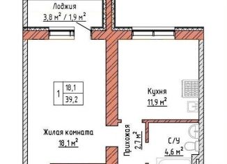 1-ком. квартира на продажу, 39.2 м2, Самара, Куйбышевский район