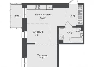 1-комнатная квартира на продажу, 47.9 м2, Иркутская область, улица Касьянова, 1А