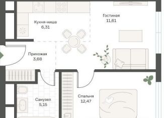 1-ком. квартира на продажу, 39.2 м2, Москва, метро Профсоюзная