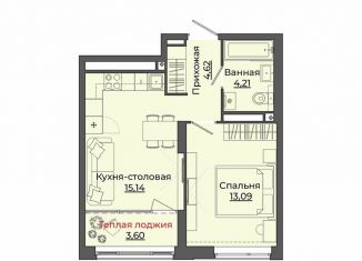 Продается 1-комнатная квартира, 40.7 м2, Свердловская область, улица Блюхера, 26