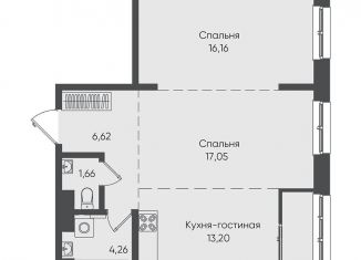 Продам 2-комнатную квартиру, 61.9 м2, Иркутск, Свердловский округ, улица Касьянова, 1А