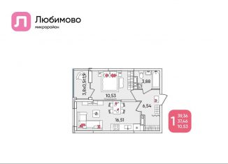 Продаю однокомнатную квартиру, 39.4 м2, Краснодар
