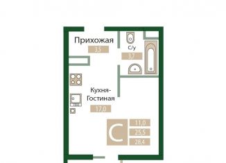 Квартира на продажу студия, 28.4 м2, Крым