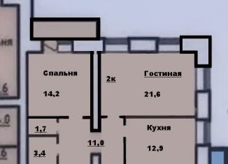 Продажа двухкомнатной квартиры, 65.5 м2, Вологда, улица Гагарина, 80Ак3