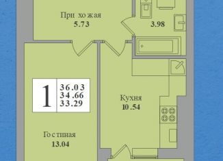 Продам 1-ком. квартиру, 34.7 м2, Калининградская область