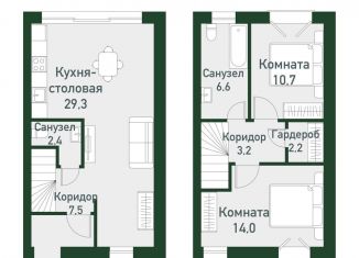 Продается двухкомнатная квартира, 74.4 м2, Челябинская область, Спортивная улица, 20
