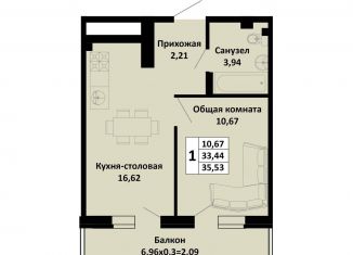 Продам 1-комнатную квартиру, 35.5 м2, Краснодарский край, Северная улица, 42А