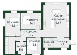 Продается трехкомнатная квартира, 100.2 м2, Челябинская область, Спортивная улица, 20