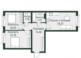 Продажа 2-ком. квартиры, 66.3 м2, Челябинская область