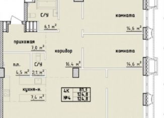 Продам четырехкомнатную квартиру, 124.8 м2, Самара, Самарская улица, 220