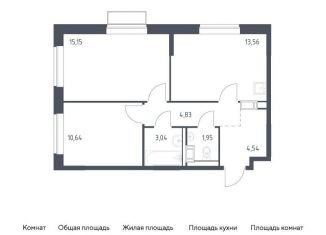Продам двухкомнатную квартиру, 53.7 м2, Московская область, жилой комплекс Томилино Парк, к6.3