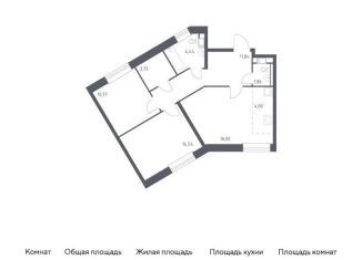 Продается двухкомнатная квартира, 67.2 м2, деревня Столбово, жилой комплекс Эко Бунино, 14.2