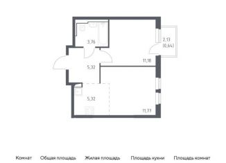 Продаю 1-комнатную квартиру, 38 м2, село Остафьево, жилой комплекс Остафьево, к19