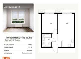 Продается 1-ком. квартира, 36.3 м2, Москва