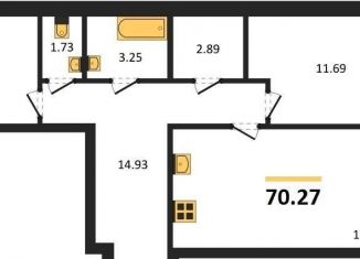 Продается 2-комнатная квартира, 70.3 м2, Богучар