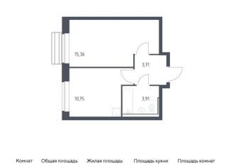 Продам 1-комнатную квартиру, 33.7 м2, село Лайково, жилой комплекс Рублёвский Квартал, 60