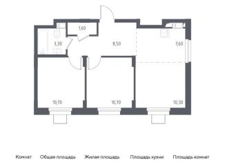 Продаю 2-комнатную квартиру, 52.7 м2, Московская область, жилой комплекс Люберцы 2020, к70