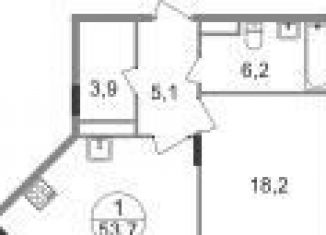 Продам однокомнатную квартиру, 53.7 м2, Московская область